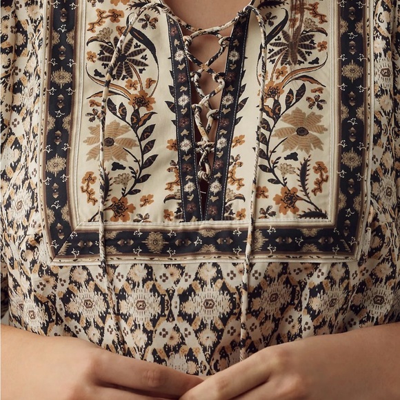 Anthropologie Pleated Puff-Sleeve Blouse – Size Small - Picture 5 of 8